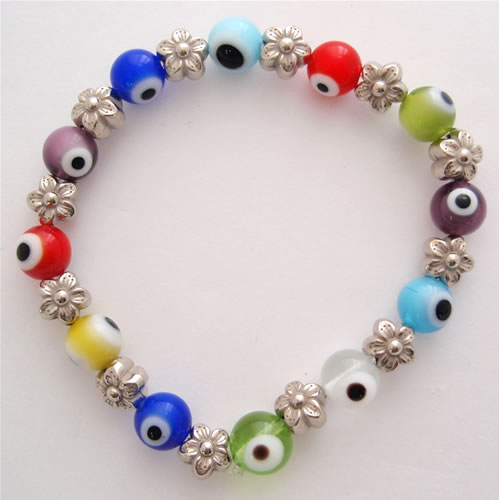 Glass Evil Eyes Bracelet<br/>Click for Colors