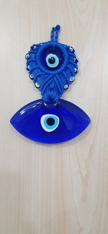 Evil Eye Macrome Ornament <br/>11x18cm