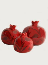 Ceramic Red Pomegranate <br/>With black tulip decor<br/>Height: 5 cm / 7 cm / 9 cm