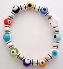 Glass Evil Eyes Bracelet<br/>Click for Colors