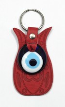 Evil Eye Leather Keychain