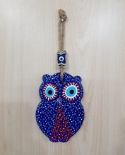 Glass Evil Eye Ornament with Hand Painting<br/>26x10cm