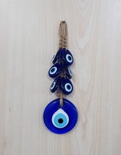 WALL ORNAMENT<br/> WITH PLASTIC(small ones) AND GLASS BEAD<BR/>(23*7CM)