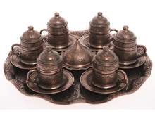 6 PIECES TURKISH COFFEE SET WITH PLATE