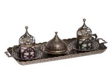 2 PIECES TURKISH COFFEE SET WITH PLATE