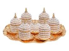 6 PIECES TURKISH COFFEE SET WITH PEARLS