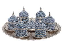 6 PIECES TURKISH COFFEE SET WITH EVILEYES