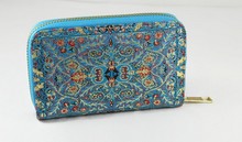 WOMAN WALLET (inside leather)<br>With full zipper<br/> 14 X 8 CM